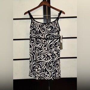 Black and White Swirl Pattern Swimsuit